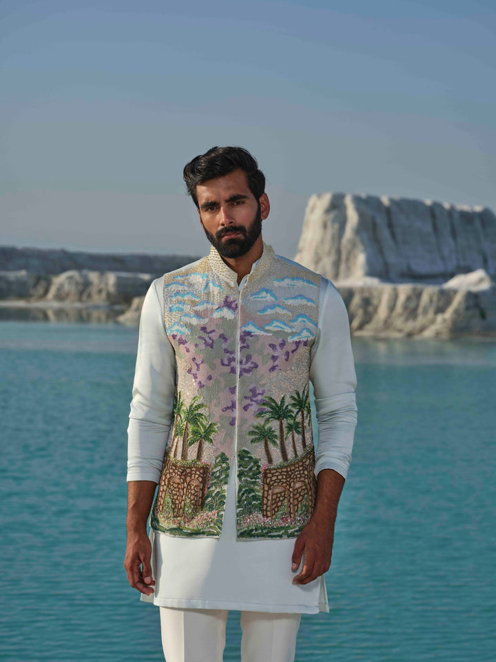 Oasis mirage - Sea Green Bundi Jacket set