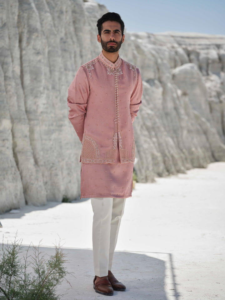 Blush Majesty - Dusty Pink Bundi Jacket Set
