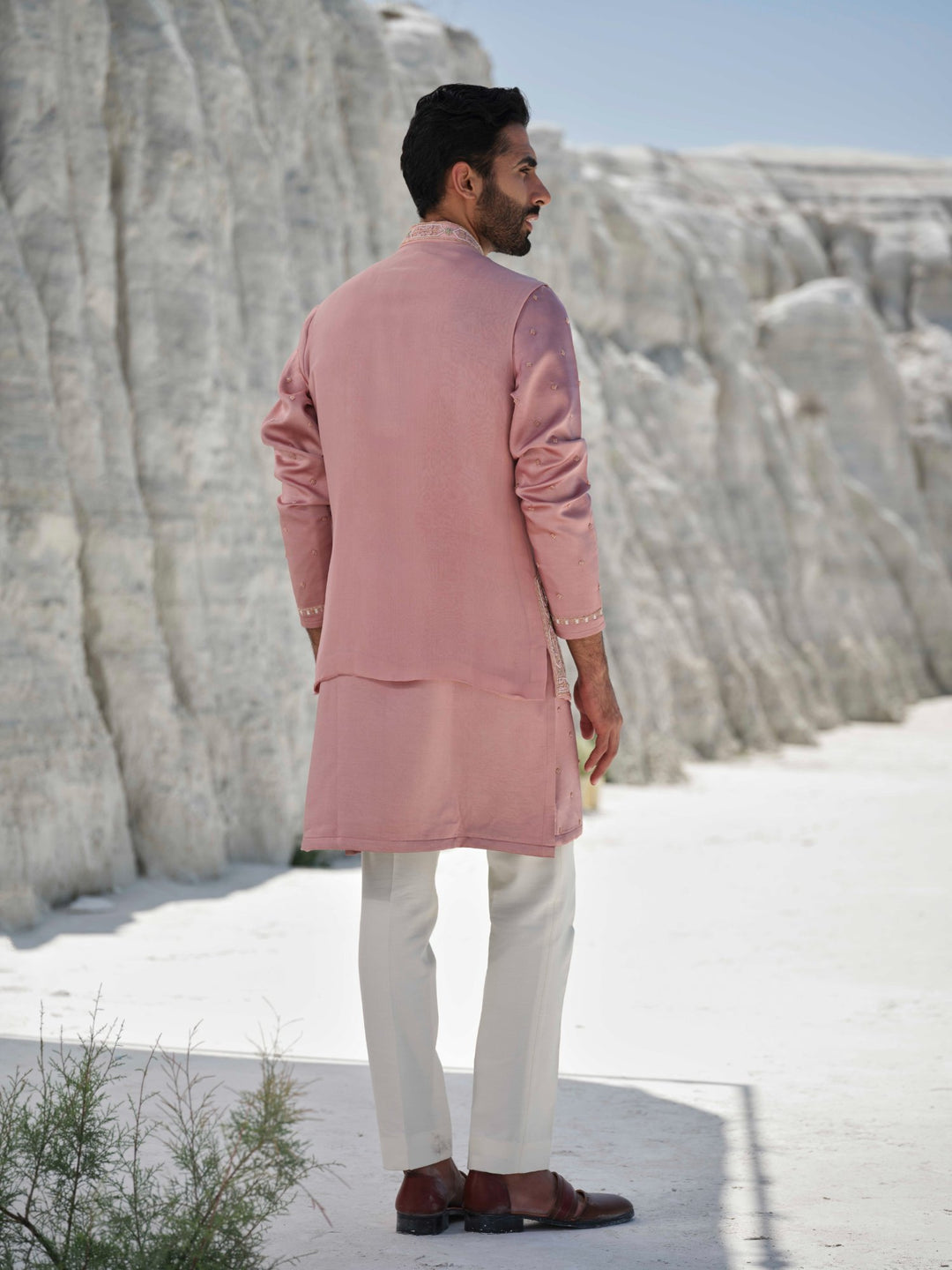 Blush Majesty - Dusty Pink Bundi Jacket Set