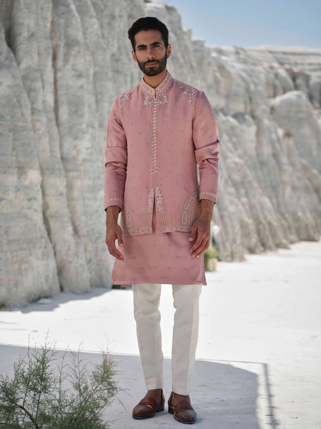 Blush Majesty - Dusty Pink Bundi Jacket Set