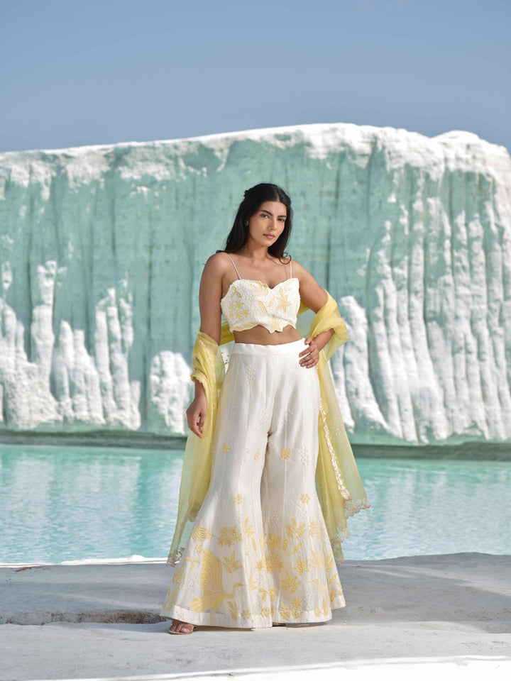 Aurelia - Ivory Embroidered Set With Stole
