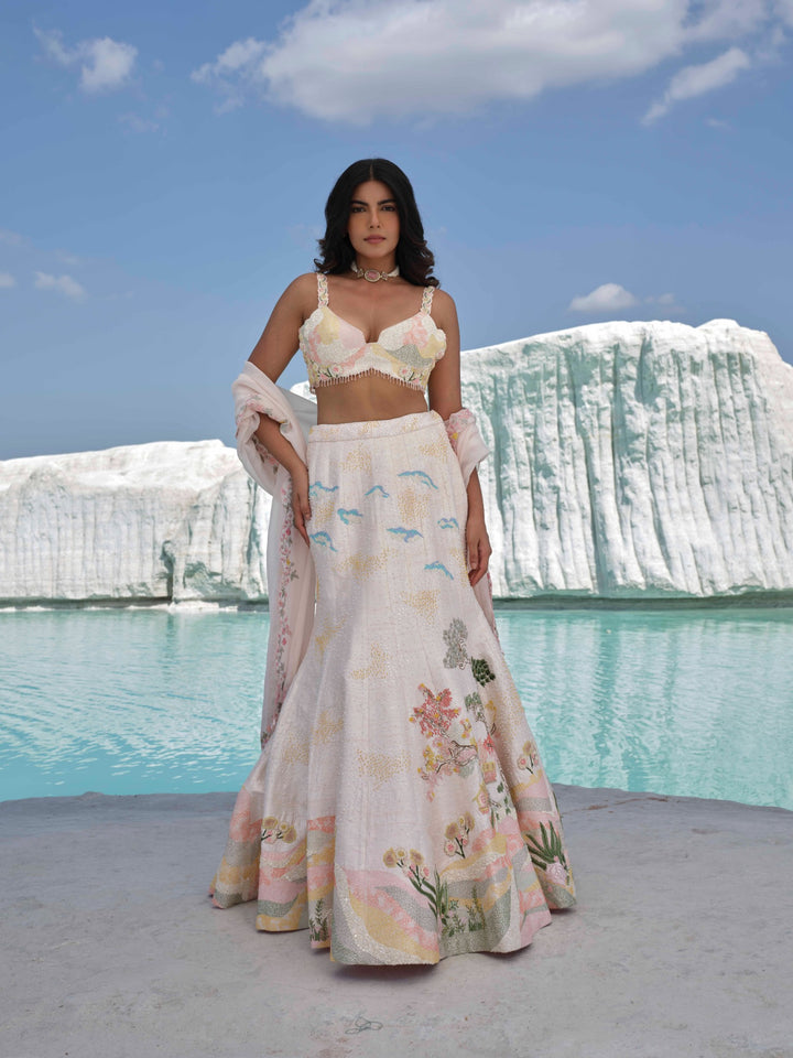 Aveline - Light Pink Embroidered Lehenga Set