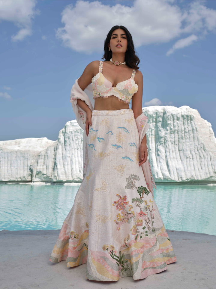 Aveline - Light Pink Embroidered Lehenga Set