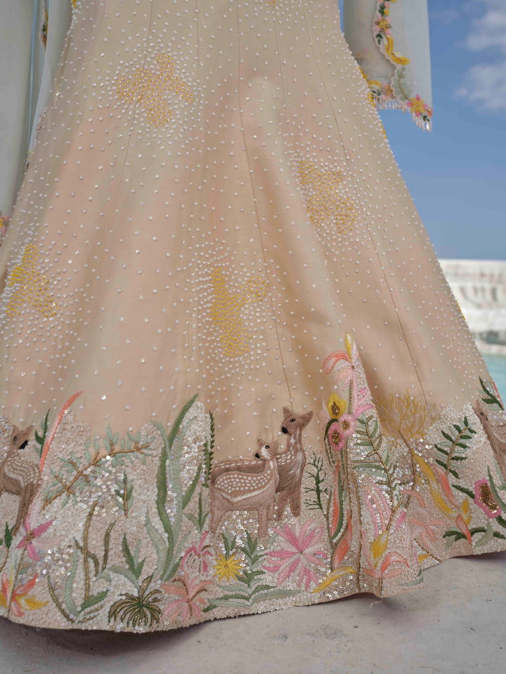 Amoriya - Rosegold Embroidered Lehenga Set