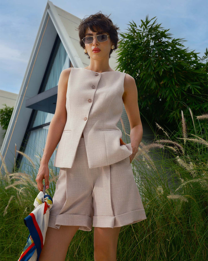 Rosado - Beige Waistcoat Set