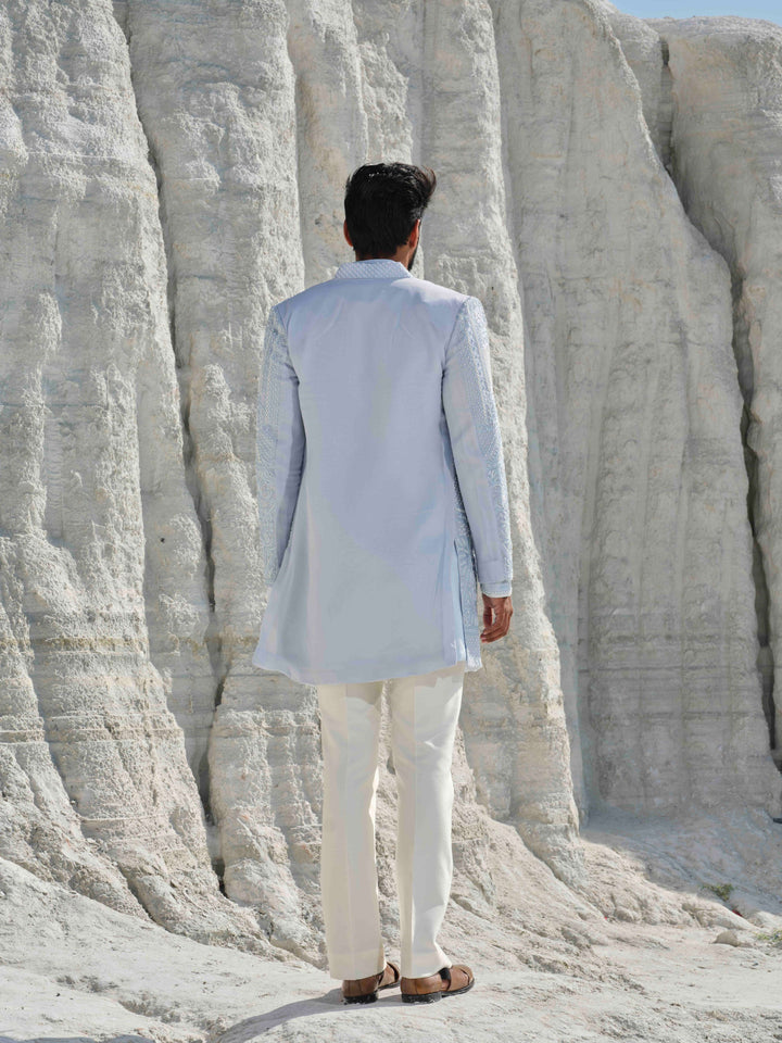 Glacier Whisper - Powder Blue Pearl Jacket Set