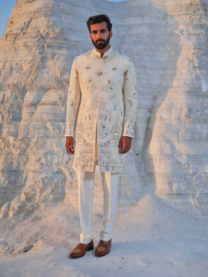 Imperial - Ivory Embroidered Sherwani
