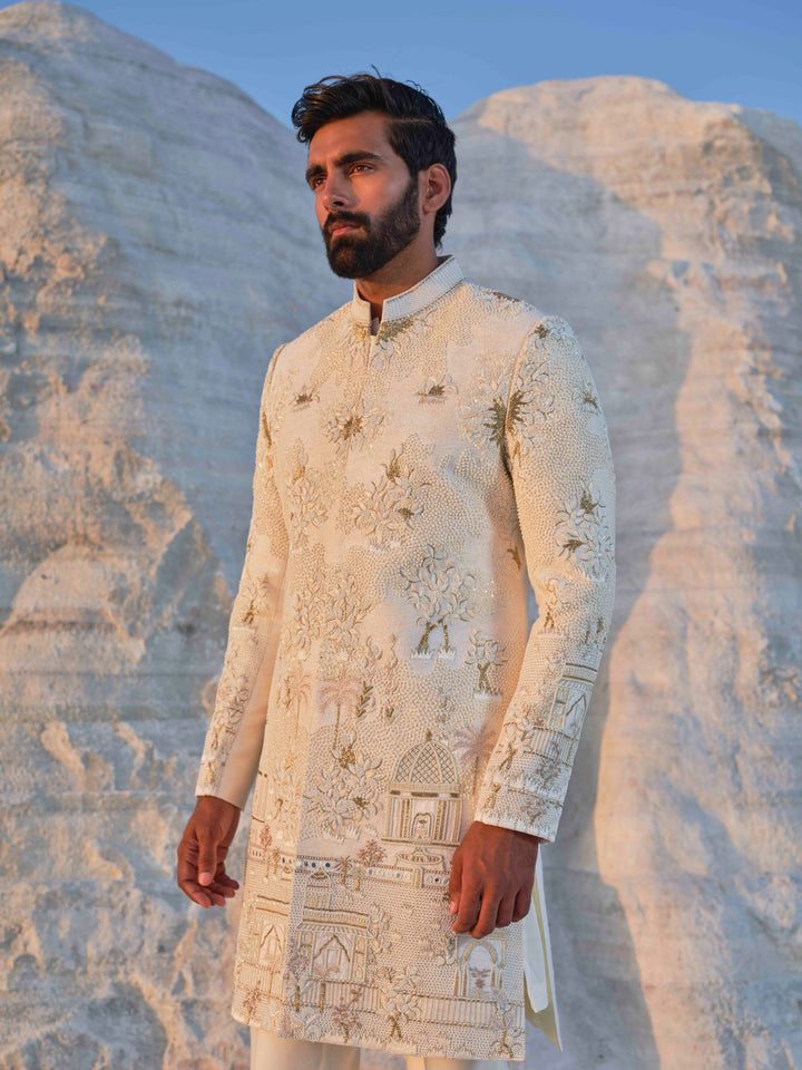 Imperial - Ivory Embroidered Sherwani