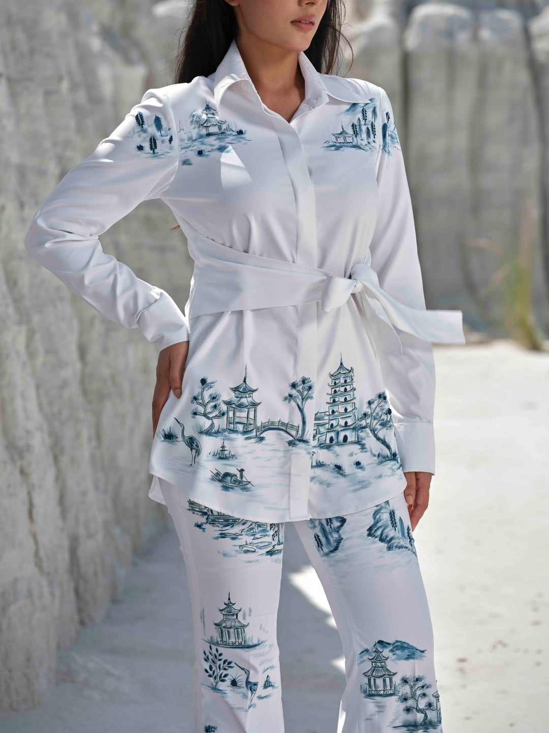 Ukiyo - Hand painted Tie Shirt