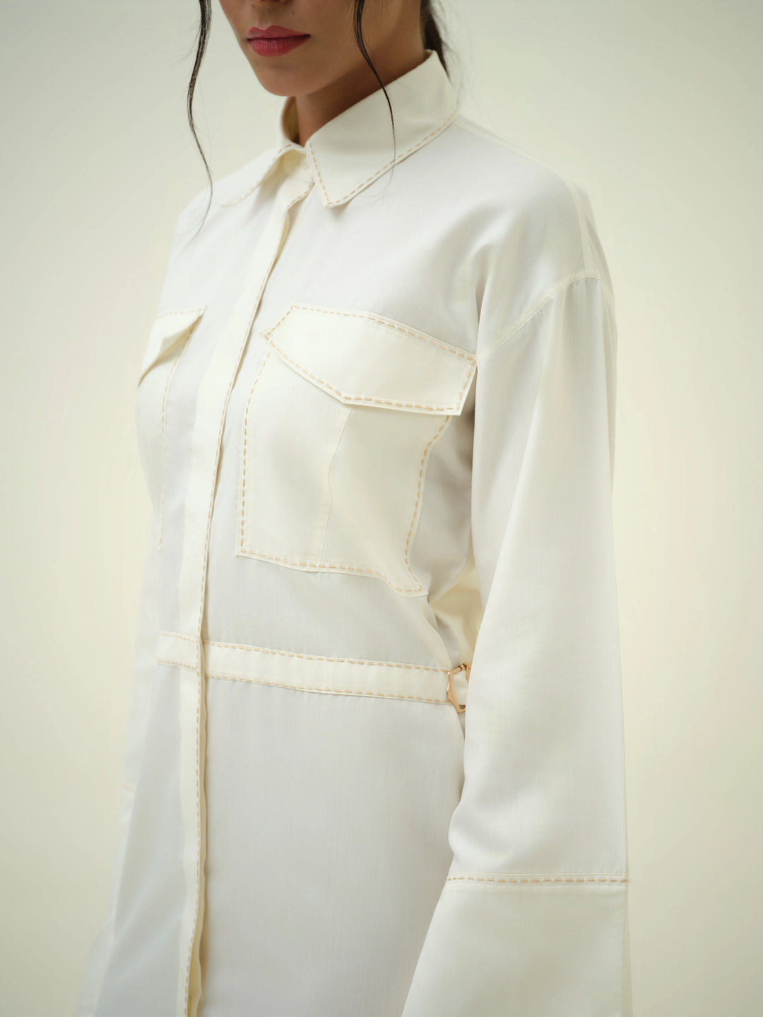 Élan - Butter Cream Shirt Dress