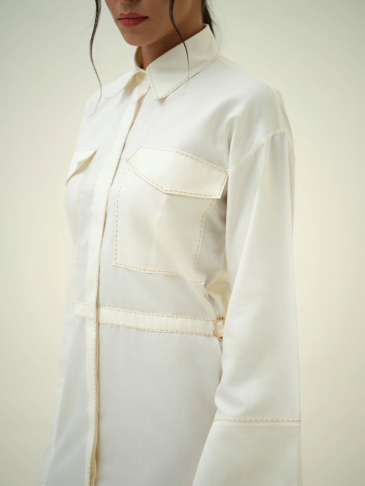 Élan - Butter Cream Shirt Dress