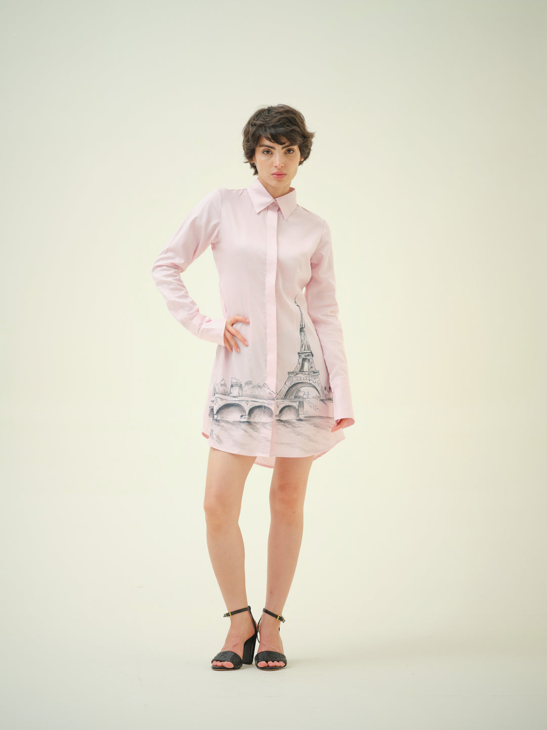 Paris - Pink Shirt Dress