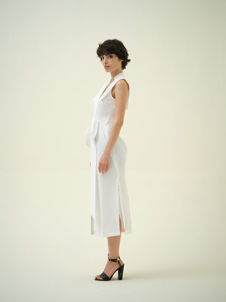 Serene - Tie-Around White Dress