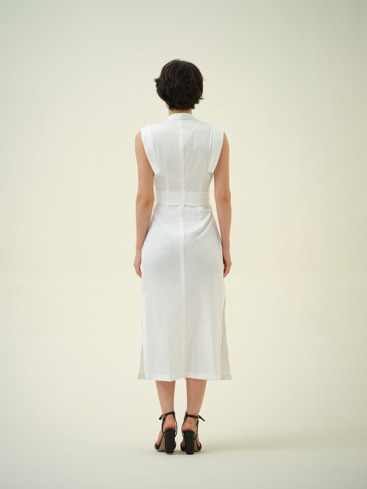 Serene - Tie-Around White Dress