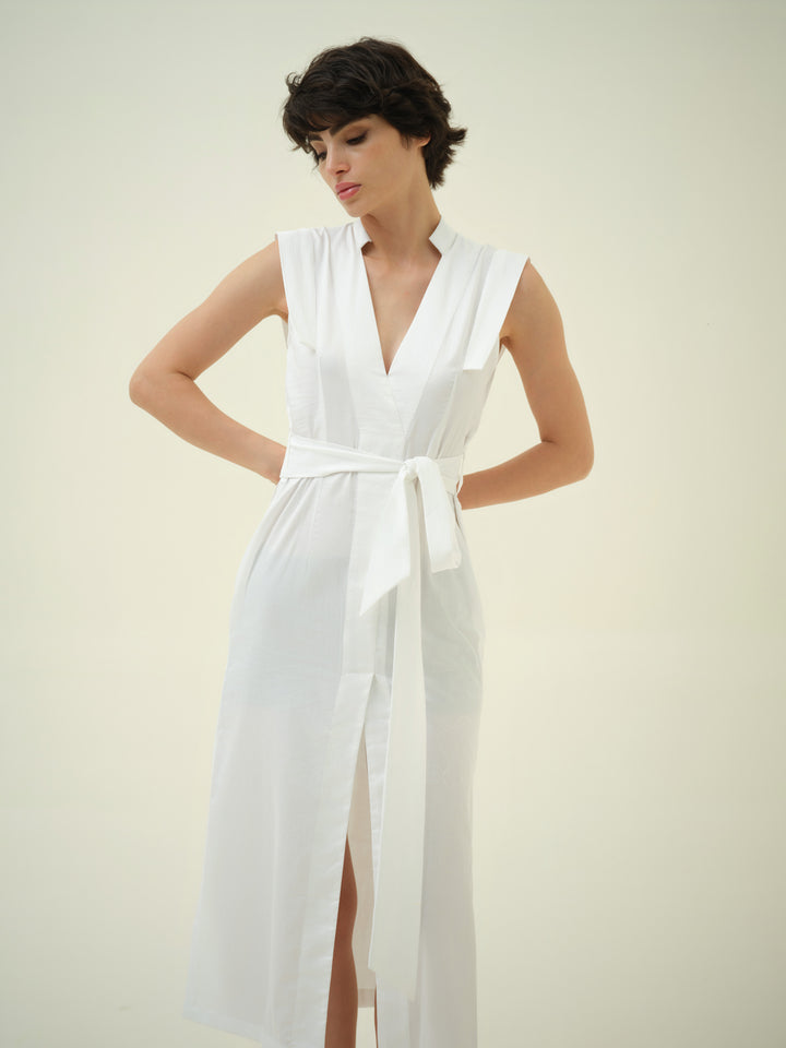 Serene - Tie-Around White Dress
