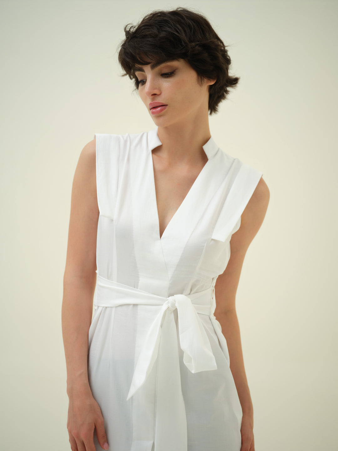 Serene - Tie-Around White Dress