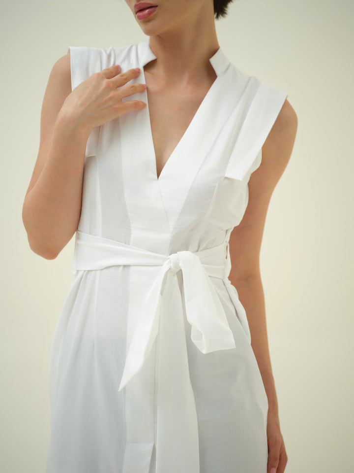 Serene - Tie-Around White Dress
