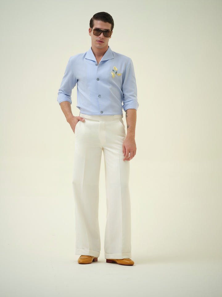 Lemon - Blue Embroidered Shirt