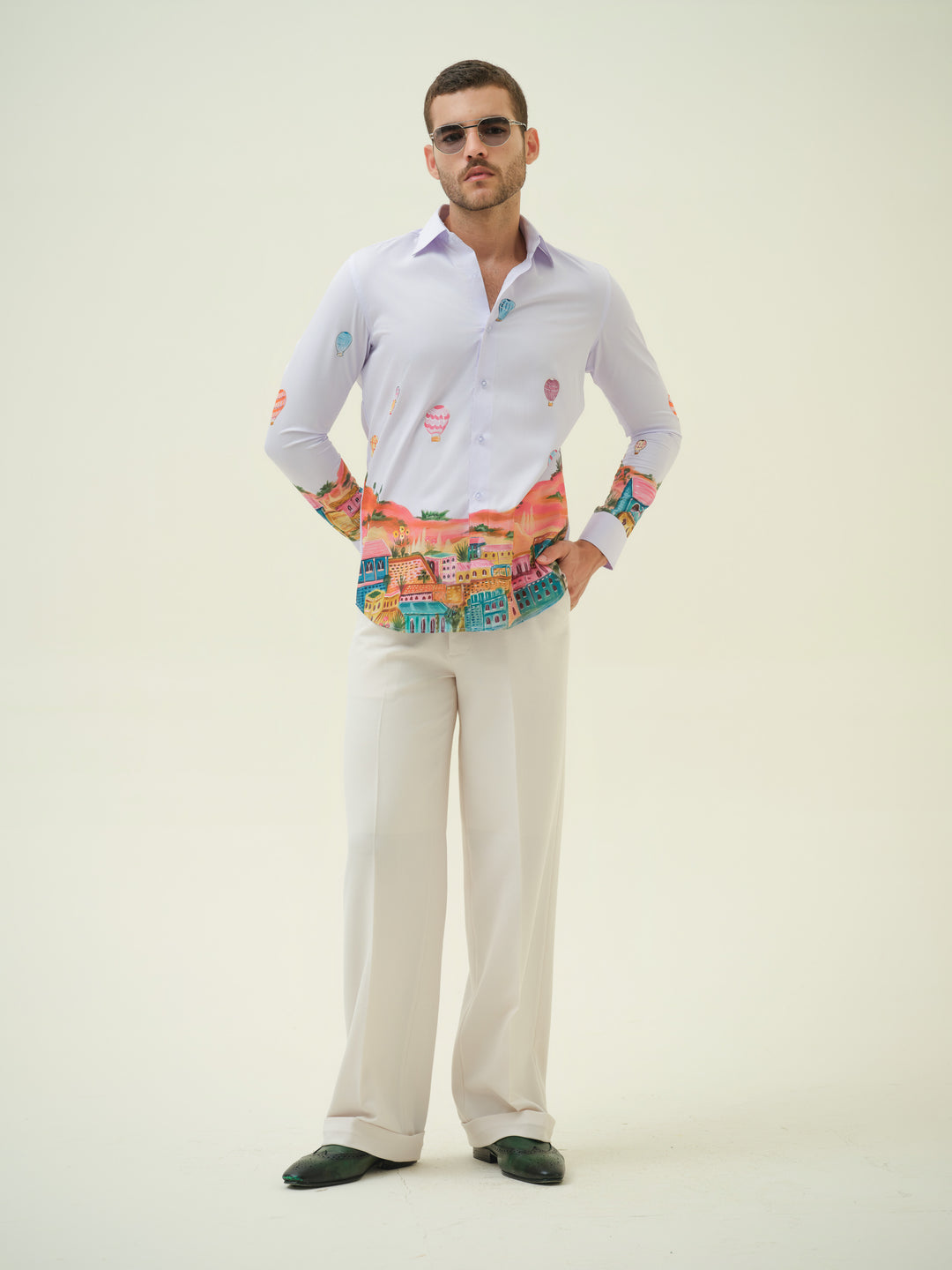 Hot Air Ballon - Lavendar Hand Painted Shirt