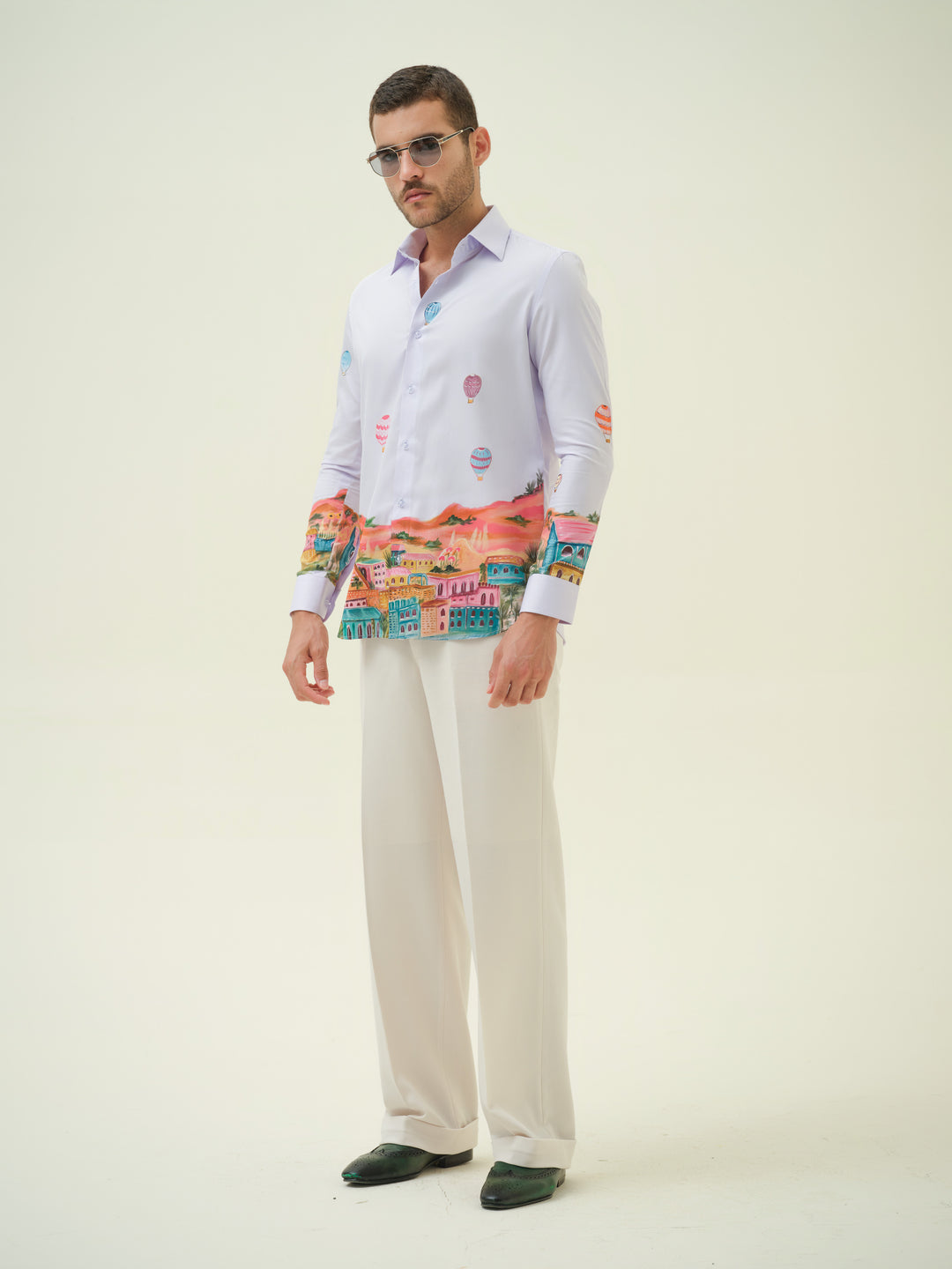 Hot Air Ballon - Lavendar Hand Painted Shirt