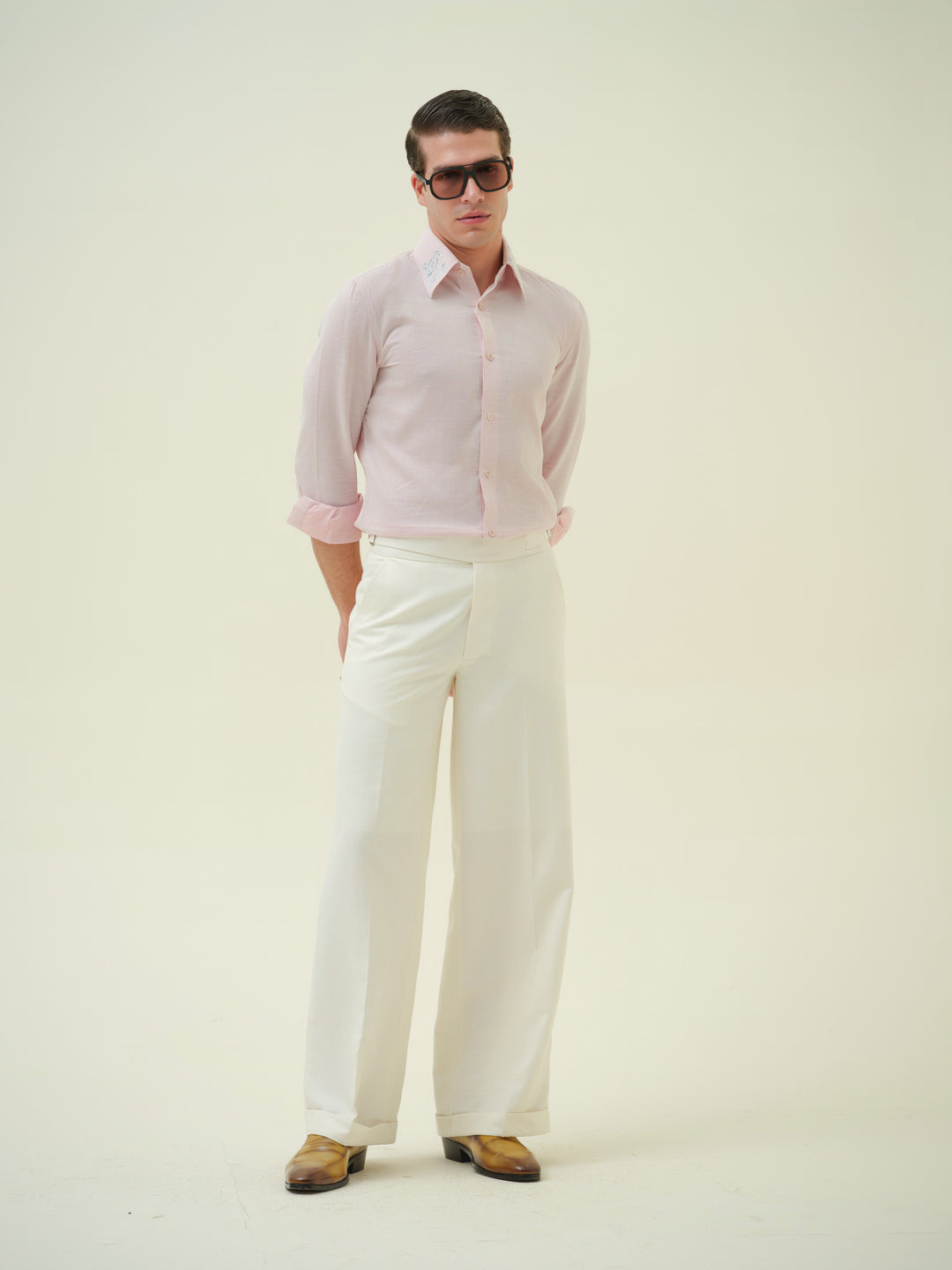 Floral Collar - Pink Shirt