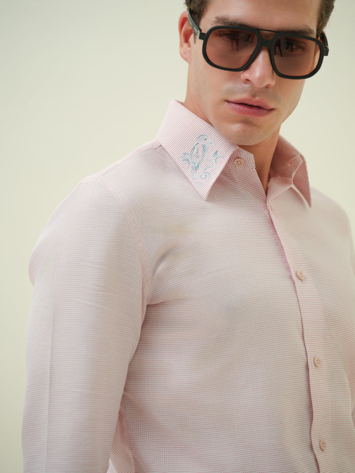 Floral Collar - Pink Shirt