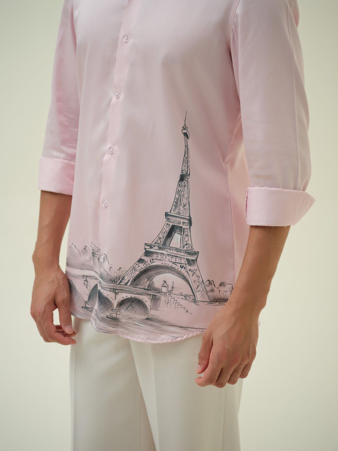 Eiffel - Pink Hand Painted Shirt