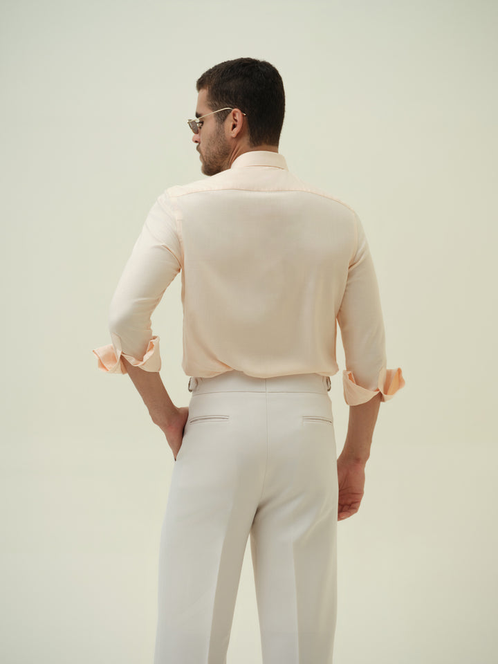 Gilded Bee - Peach Hand Embroidered Shirt