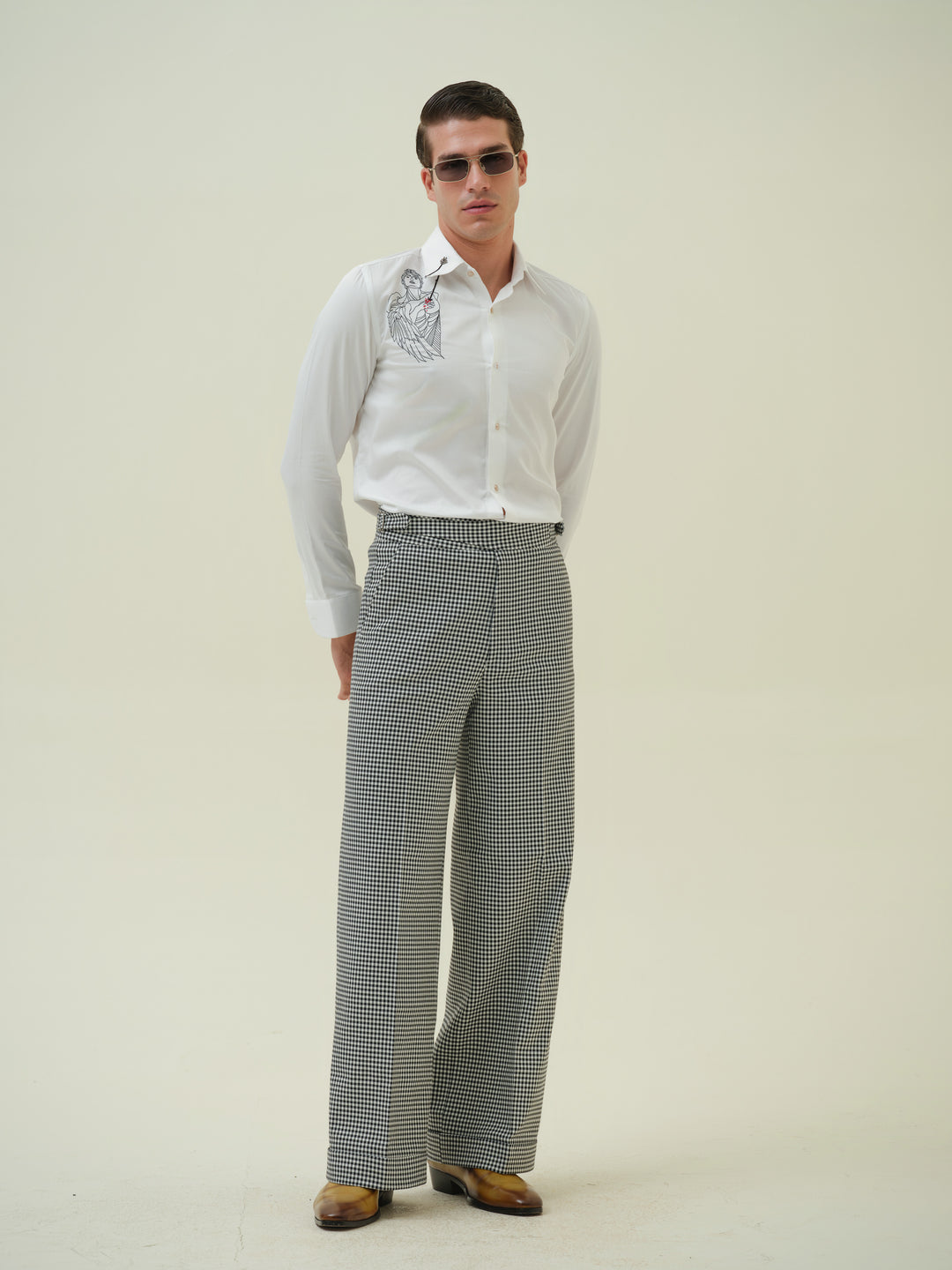 Wounded Angel - White Embroidered Shirt