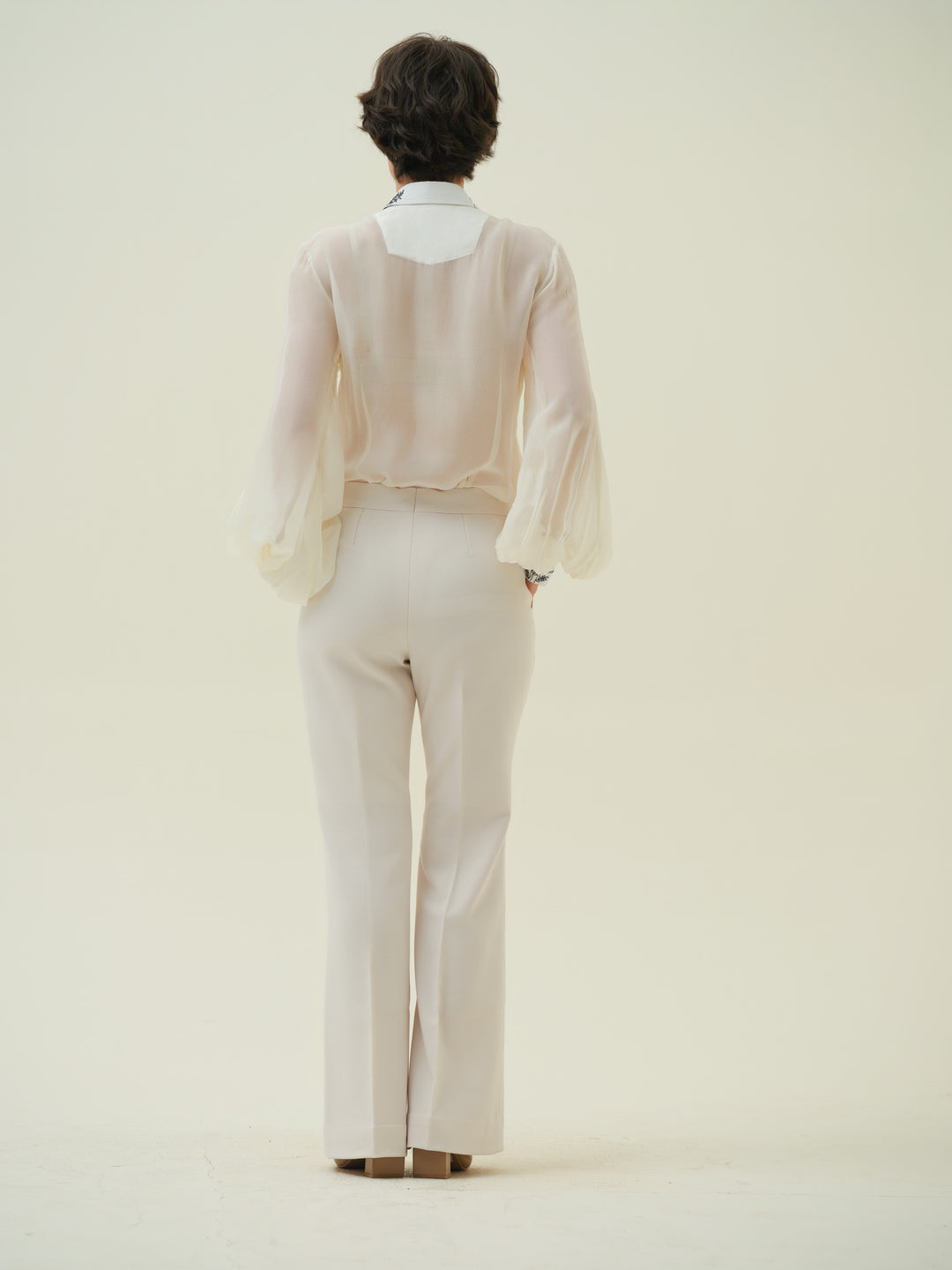 Ivrae - Floral Panel Organza Shirt