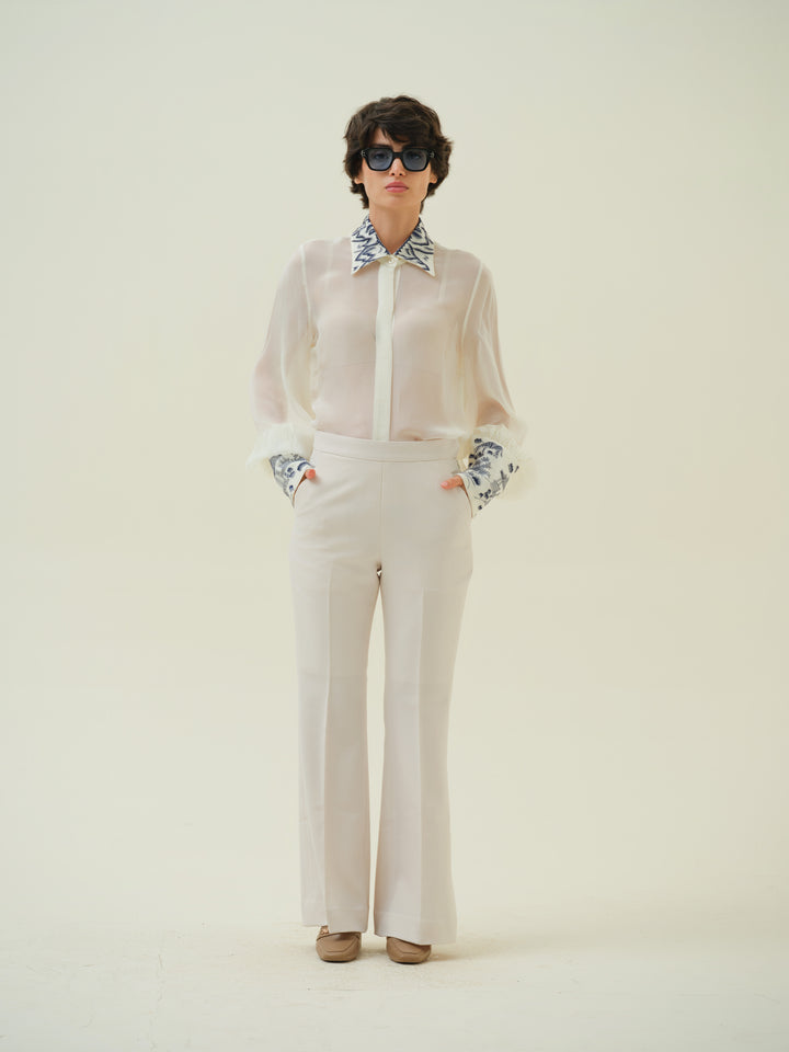 Tandem - Ivory Organza Shirt