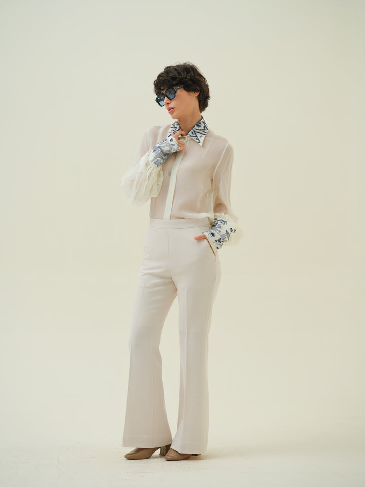 Tandem - Ivory Organza Shirt