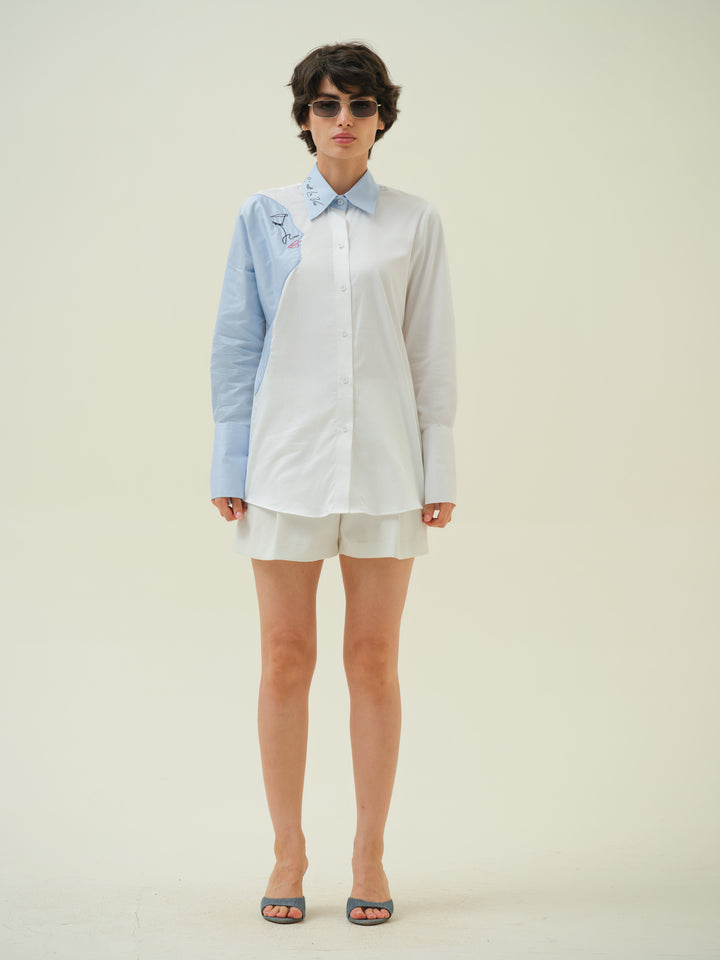 Muse - White Face Appliqué Shirt