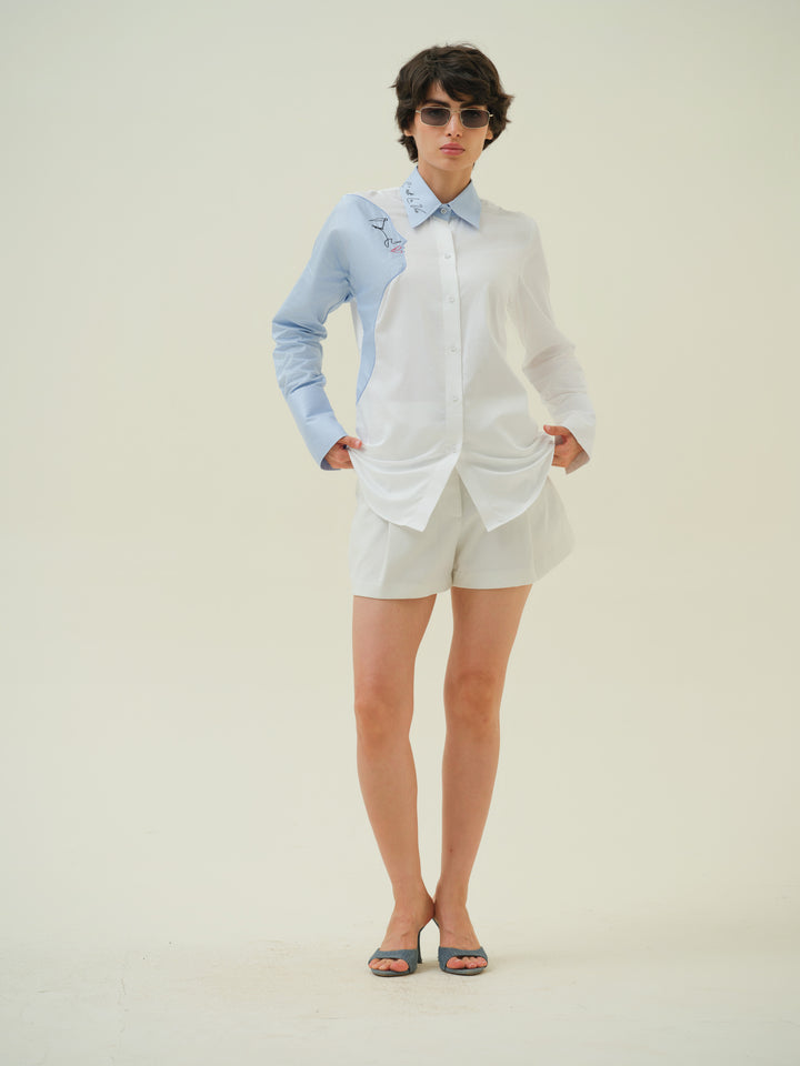 Muse - White Face Appliqué Shirt