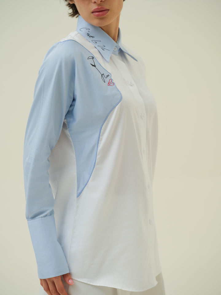 Muse - White Face Appliqué Shirt