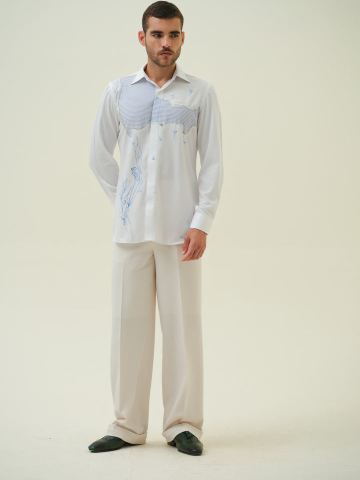 Burnt Scribble Stripe Shirt