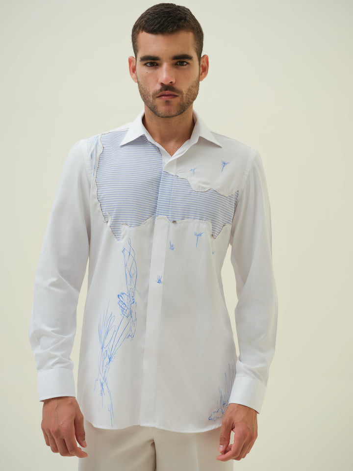 Burnt Scribble Stripe Shirt