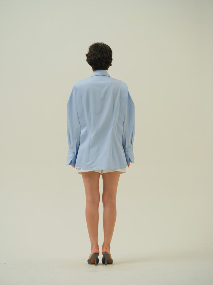 Whimsy - Blue Hand Painted Shirt