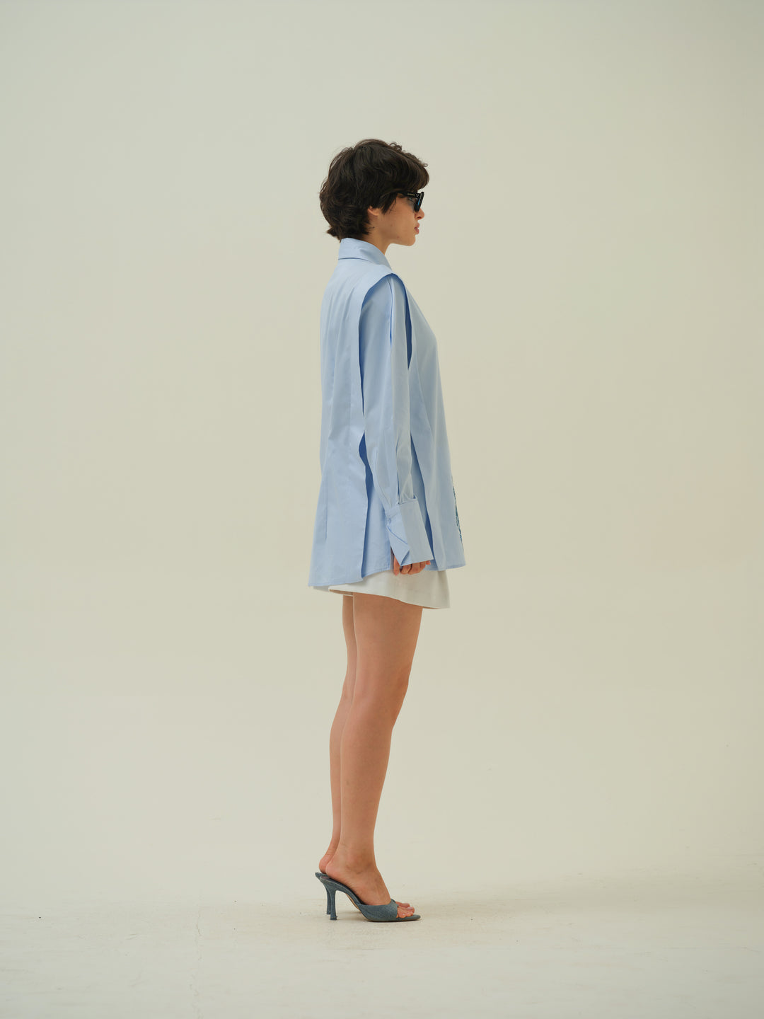 Whimsy - Blue Hand Painted Shirt
