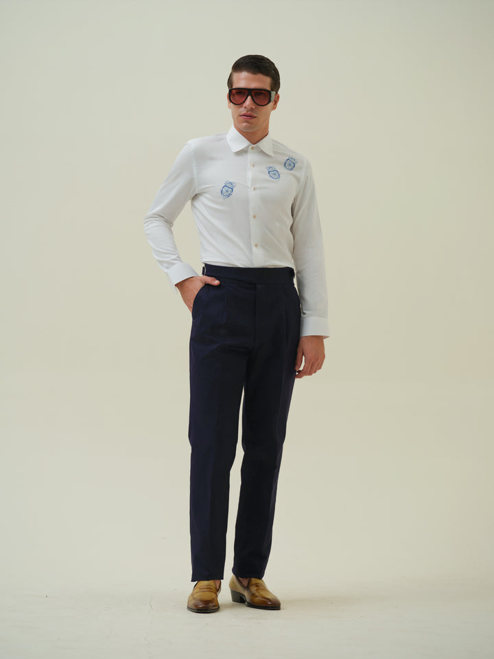 Beetle - White Embroidered Shirt