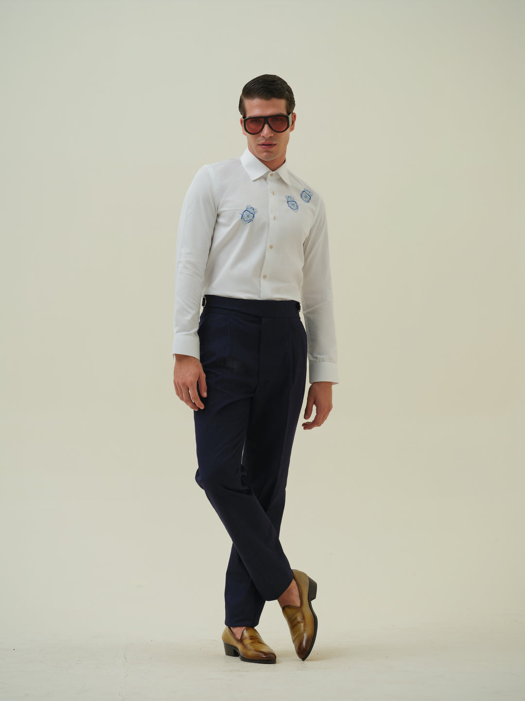 Beetle - White Embroidered Shirt