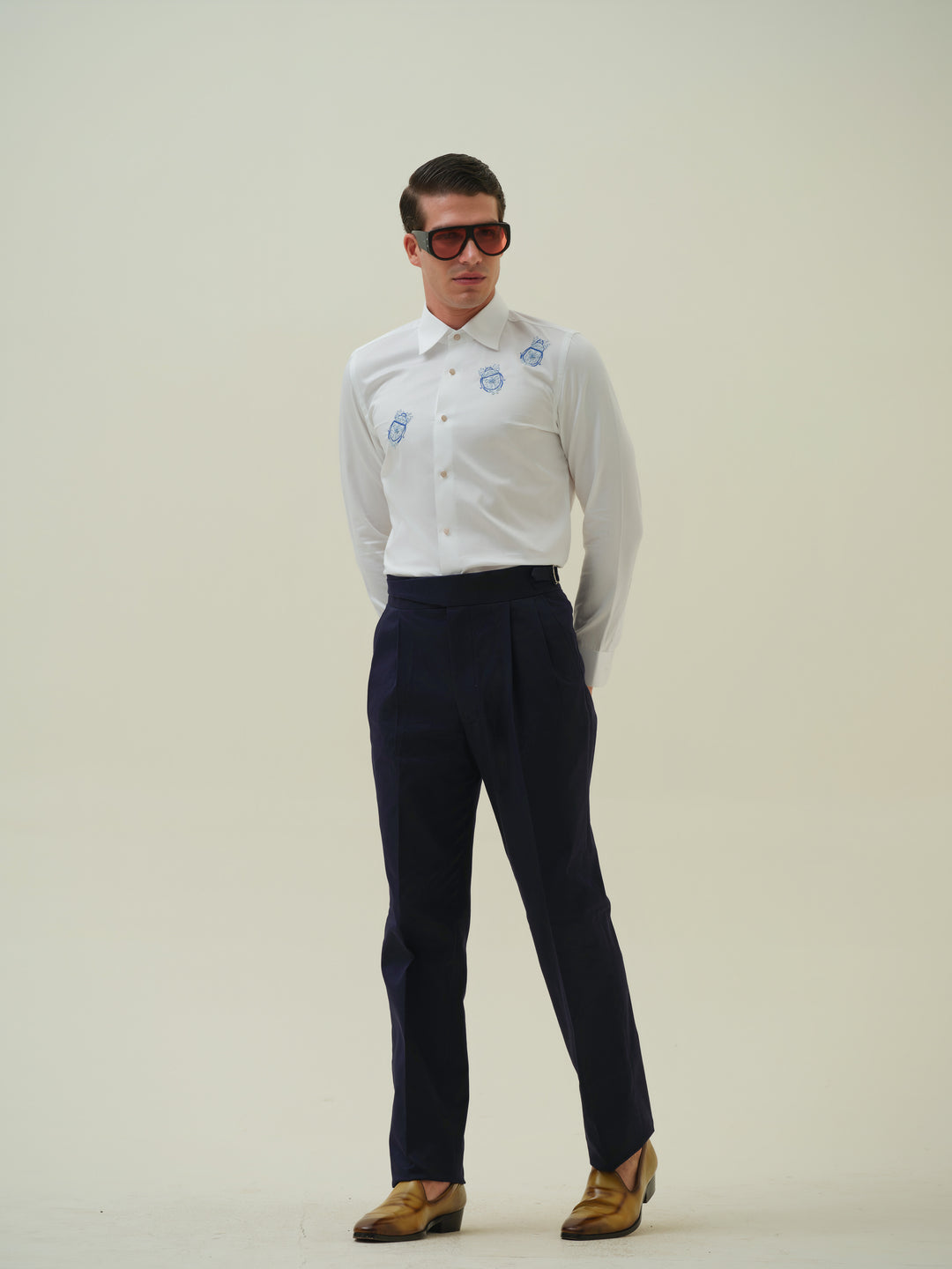 Beetle - White Embroidered Shirt