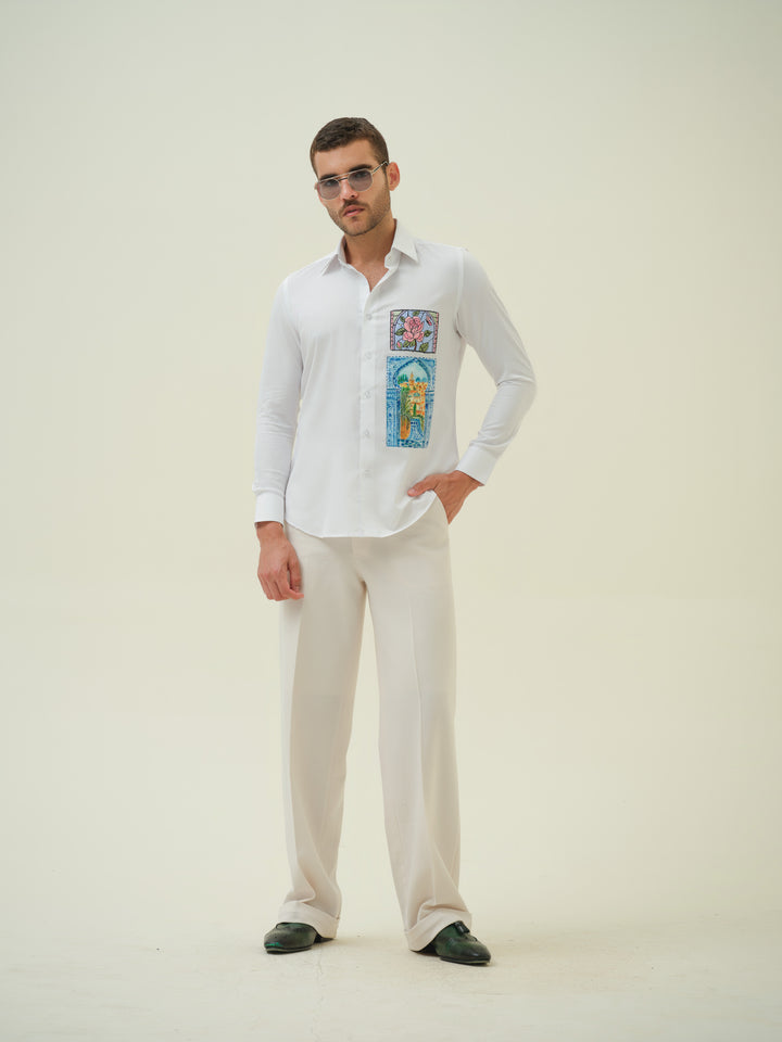 Rose & Landscape Patch Shirt