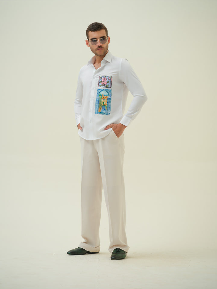 Rose & Landscape Patch Shirt