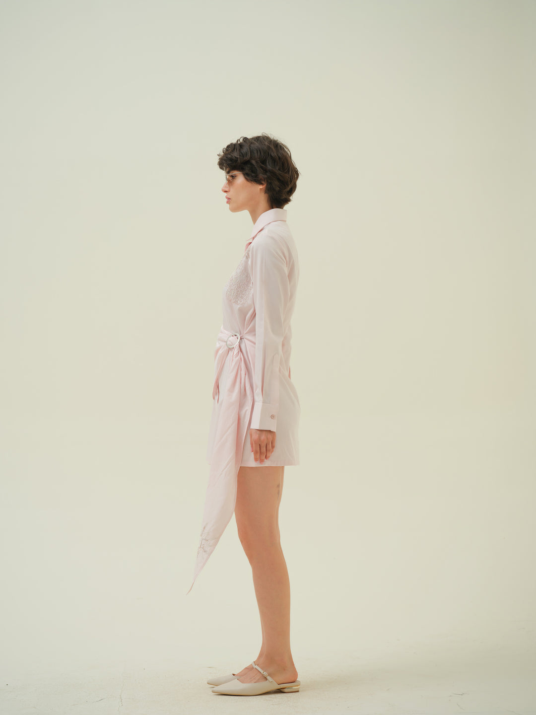 Lazo - Pink Abstract Threadwork Dress