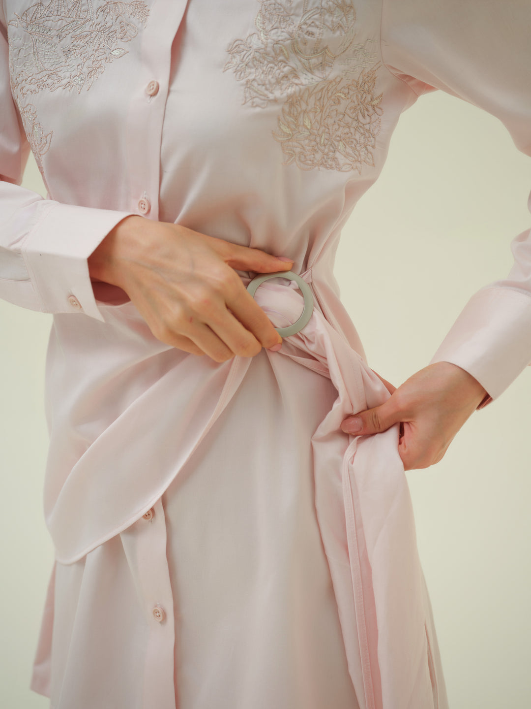 Lazo - Pink Abstract Threadwork Dress