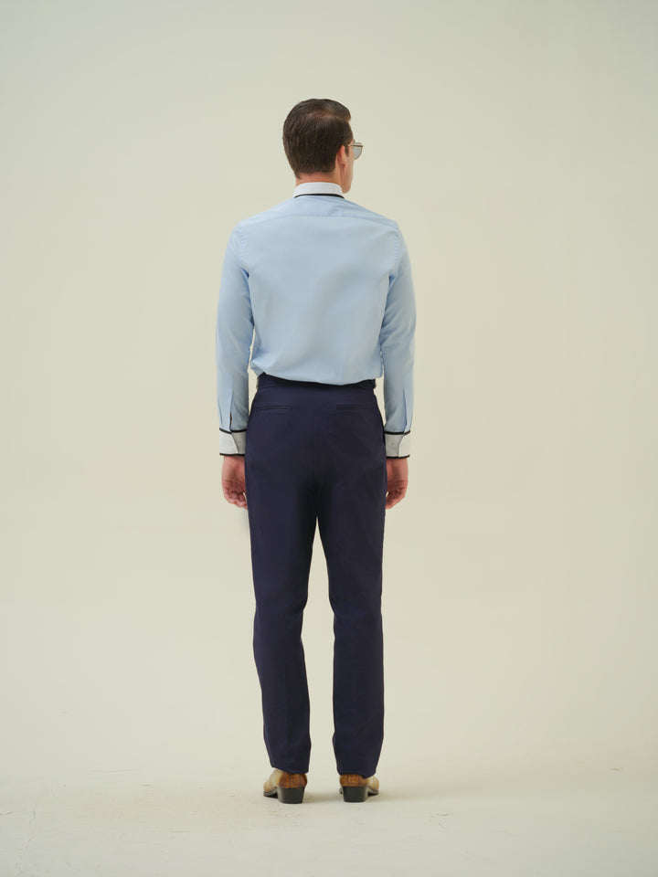 Strawberry - Blue Embroidered Shirt