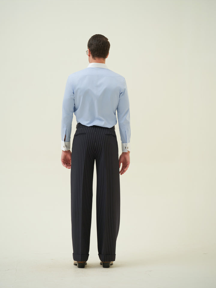 Lemon Slice - Blue Embroidered Shirt