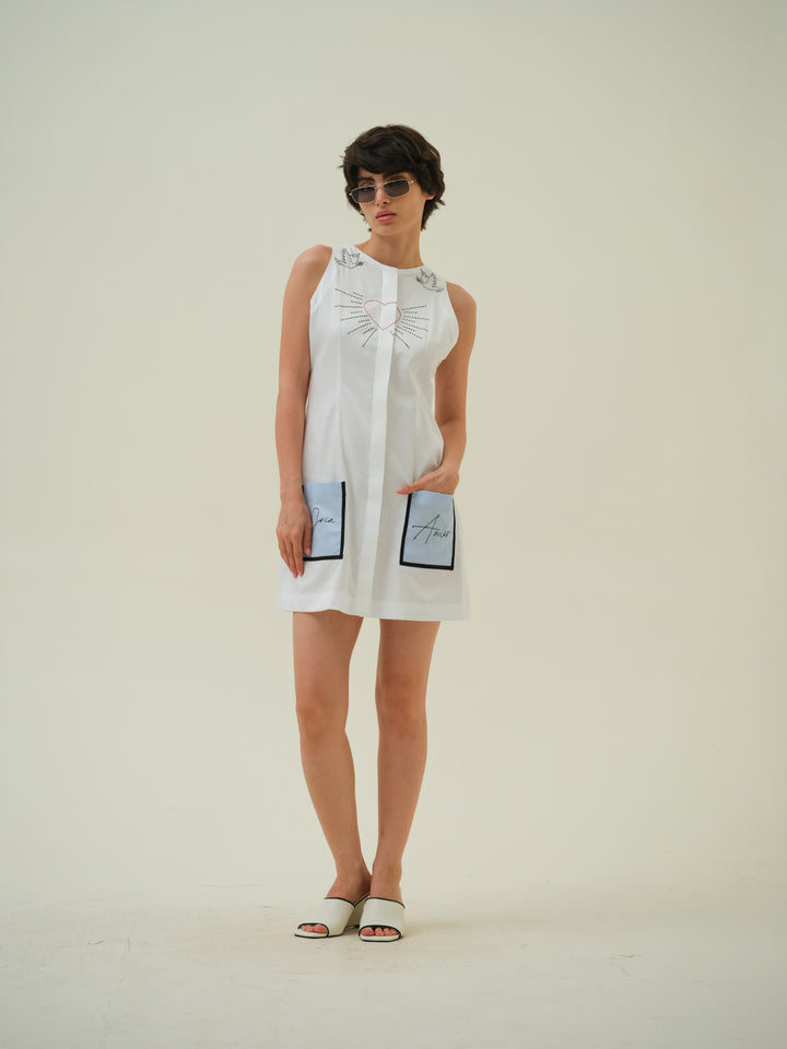 Joia - White Hand Embroidered Dress