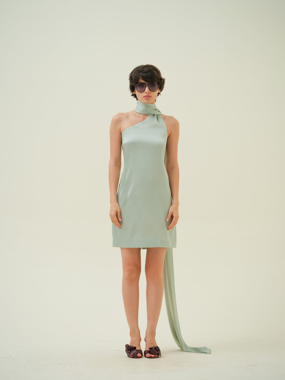 Menta - One-Shoulder Wrap Dress